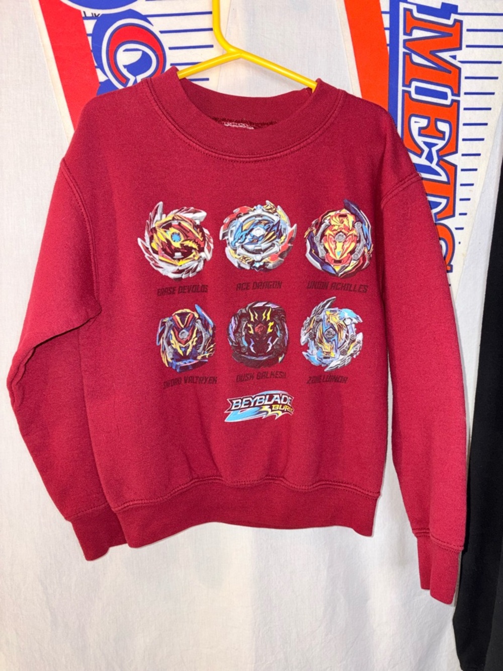 Beyblade Graphic Sweatshirt - Burgundy Crewneck